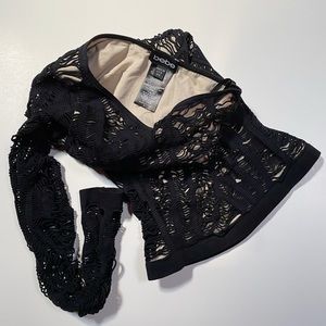 bebe Black One Shoulder Dress